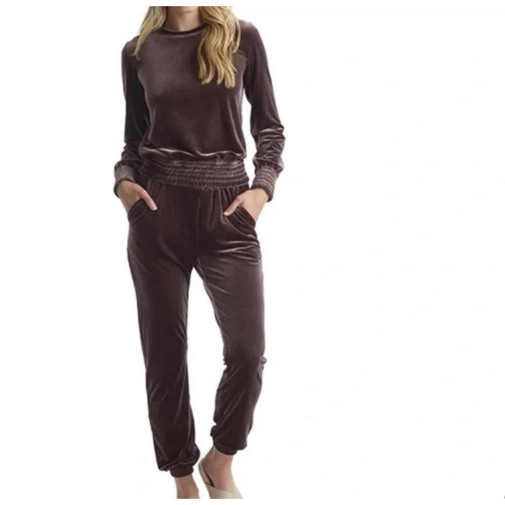 COMMANDO brown velvet loungewear set sz s/xs